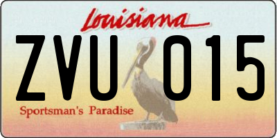 LA license plate ZVU015