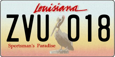 LA license plate ZVU018