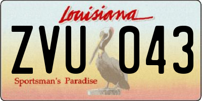LA license plate ZVU043