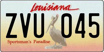 LA license plate ZVU045