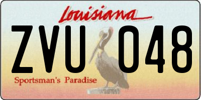 LA license plate ZVU048