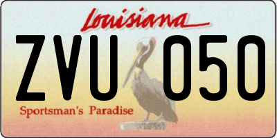 LA license plate ZVU050