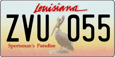 LA license plate ZVU055