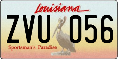 LA license plate ZVU056