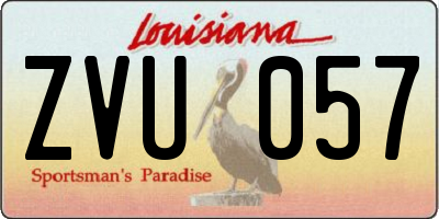 LA license plate ZVU057