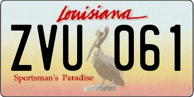 LA license plate ZVU061