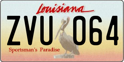 LA license plate ZVU064