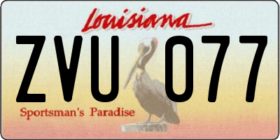 LA license plate ZVU077