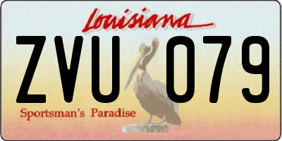 LA license plate ZVU079