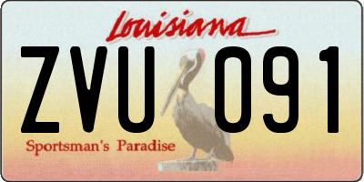 LA license plate ZVU091