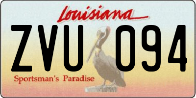 LA license plate ZVU094