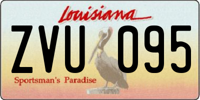 LA license plate ZVU095