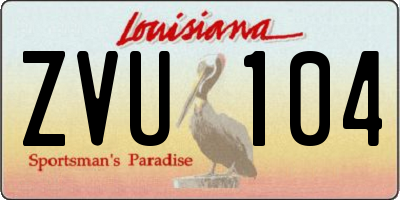 LA license plate ZVU104