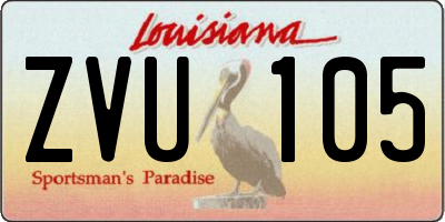 LA license plate ZVU105