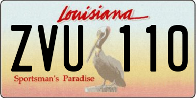 LA license plate ZVU110