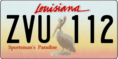 LA license plate ZVU112