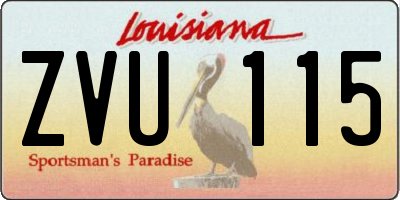 LA license plate ZVU115