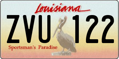 LA license plate ZVU122