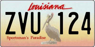 LA license plate ZVU124