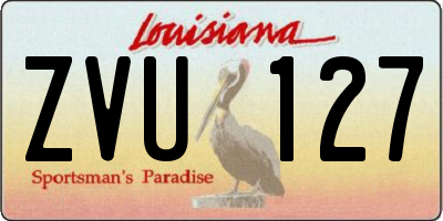 LA license plate ZVU127