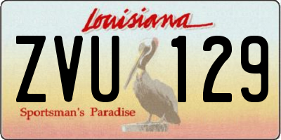 LA license plate ZVU129