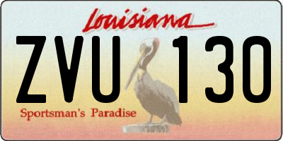 LA license plate ZVU130
