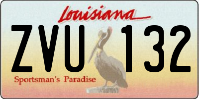 LA license plate ZVU132