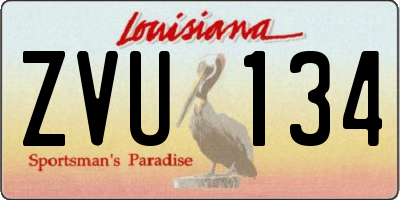 LA license plate ZVU134