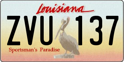LA license plate ZVU137