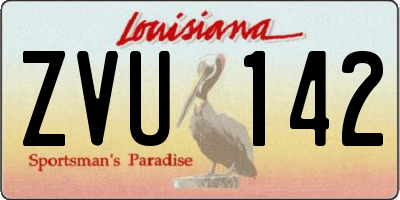 LA license plate ZVU142