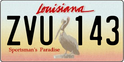LA license plate ZVU143