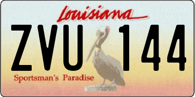 LA license plate ZVU144
