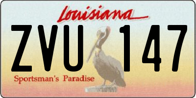 LA license plate ZVU147