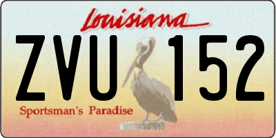 LA license plate ZVU152