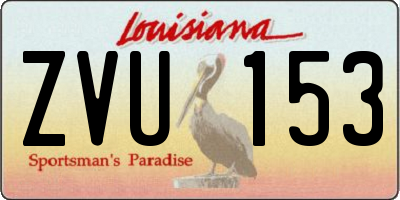 LA license plate ZVU153
