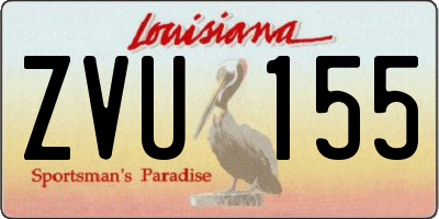 LA license plate ZVU155