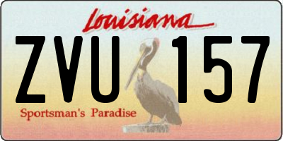 LA license plate ZVU157