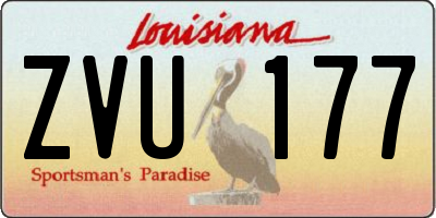 LA license plate ZVU177
