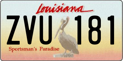 LA license plate ZVU181