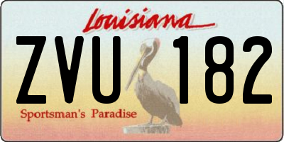 LA license plate ZVU182