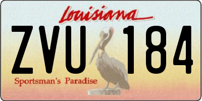 LA license plate ZVU184