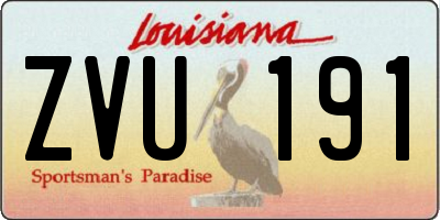 LA license plate ZVU191