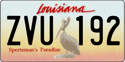 LA license plate ZVU192