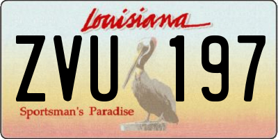 LA license plate ZVU197