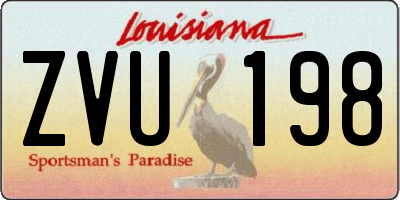 LA license plate ZVU198