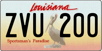 LA license plate ZVU200