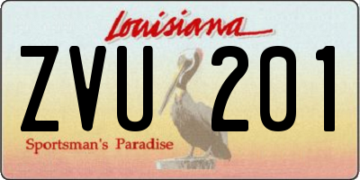 LA license plate ZVU201