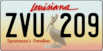 LA license plate ZVU209