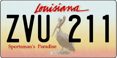 LA license plate ZVU211