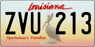 LA license plate ZVU213
